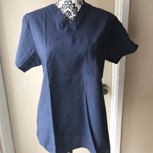 Lydia's Navy blue scrub top. Small.